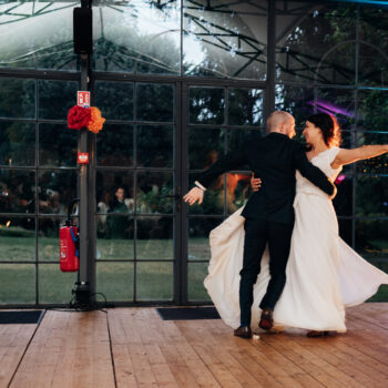 Mariage danse verrière